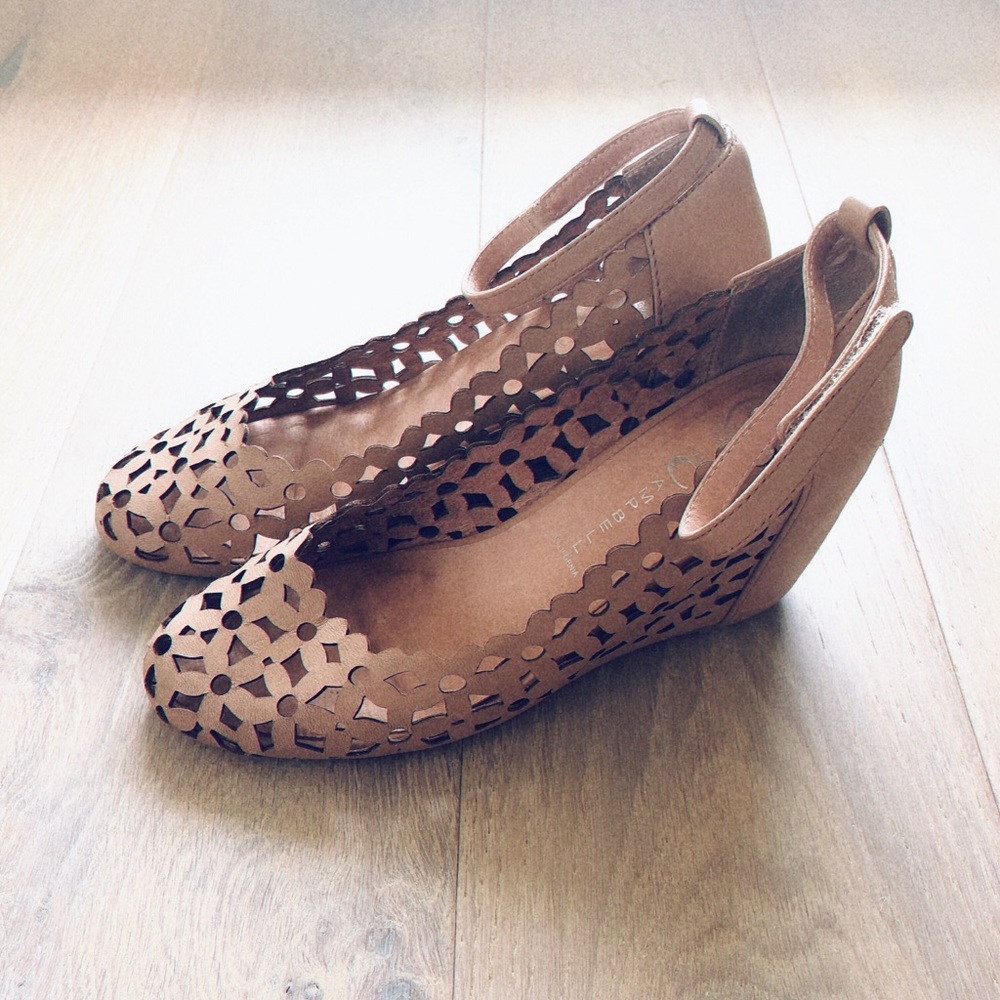 Jeffery Campbell ankle strap nude pump